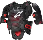 Alpinestars A-10 V2 Chest Protector, black-red, Size XL 2XL for Men Black Red