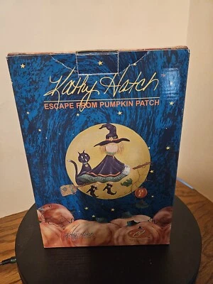 Kathy Hatch Escape From Pumpkin Patch BLACK CAT & WITCH LANTERN - NIB