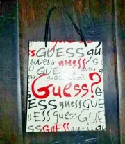GUESS G WHITE RED BLACK EMPTY WATCH JEWELRY GIFT BOX BAG PURSE VINTAGE RETRO NEW