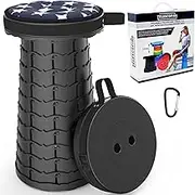 ALEVMOOM Telescoping Stool with Cushion,Telescopic Travel Portable and Lightweight Simple Stool Collapsible Camping Sturdy Picnic for Outdoors Max Load 440lb