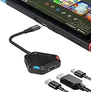 3-in-1 Switch Dock for Switch/Switch OLED, Portable Switch TV Adapter with 4K HDMI, USB 3.0 Port, Type C PD2.0 Charging, Switch Docking Station Switch USB C to HDMI (Black)