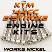 Works Nickel ENGINE Bolt Kit for KTM 144cc TWO-Stroke SX models