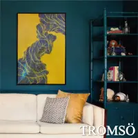 在飛比找momo購物網優惠-【TROMSO】時尚風華抽象有框畫大幅60X90CM-摩登金