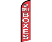 We Sell Boxes Red / White Windless Banner Advertising Marketing Flag