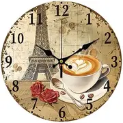 CHGCRAFT Tower Wall Clock 12 Inch Battery Operated Wall Clocks Coffee Non Ticking Silent Clocks Decorative Clock for Living Room Office Bedroom Home Decor