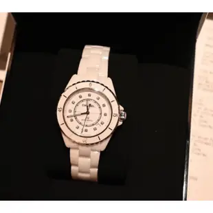 實拍/二手chanel 小香 J12 石英女錶 帶鑽 腕錶 手錶 白陶瓷 現貨