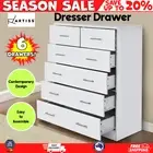 NEW Melamine Finish Wooden Tallboy Dresser Chest 6 Drawer Cabinet Classic White