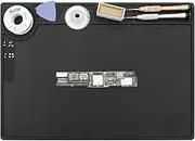Kaisi Black Heat Insulation Silicone Soldering Mat with Scale Ruler and Screw Position for Soldering Iron, Phone and Electronics Repair Etc (H201 35x25cm)