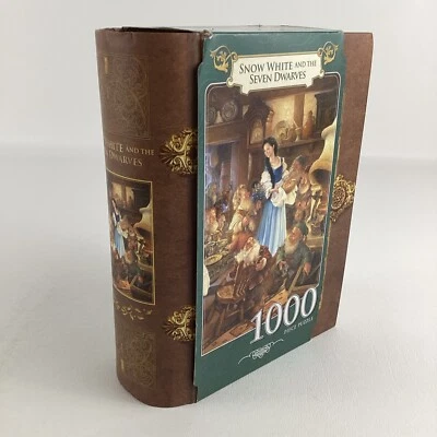 Snow White Seven Dwarfs 1000 Piece Jigsaw Puzzle Magnetic Book Box Storage New