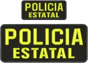 POLICIA ESTATAL embroidery patch 4x10 2X5 hook YEIIOW letters