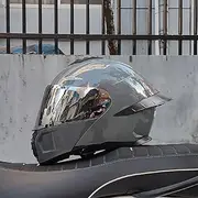 Motorcycle Helmet Modular Motorcycle Helmet Unisex-Adult Full Face Motorcycle Helmet Double Visor Helmet Suitable for Motorcycle Scooter ECE Approved B,3XL(63-64CM)
