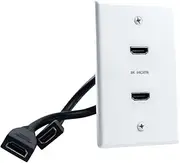 2.1V Decora Wall Plate with F-F 8K HDMI Connections (2 Port)