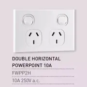 10 X LOGIX Vynco Horizontal PowerPoints Wall Dual Switch Double Outlet 10A 250V