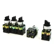 5Pack 10A 600V Latching 4 Terminal 3 Position DPST 2N/O Rotary Selector Switch