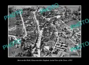 OLD POSTCARD SIZE PHOTO STOW ON THE WOLD ENGLAND, TOWN AERIAL VIEW c1953 1