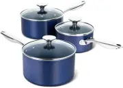 MICHELANGELO Sauce Pan Sets Ceramic Saucepans with Lids 1Qt & 2Qt & 3Qt Sauce...