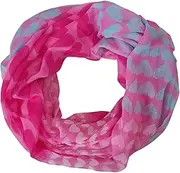 [zarolo] Women's Loop Scarf, Thin Tube Scarf, Round Scarf, Heart Pattern, Soft Viscose