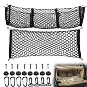 2Pcs Set Car Rear Trunk Net Storage Cargo Trunk Luggage Tidy Organizer
