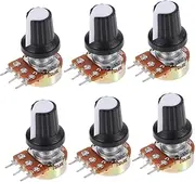 Gatuida 30 Pcs Switch Variable Potentiometer Knurled Shaft Linear 10k Potentiometer Button Potentiometer 10k Ohm Shaft Potentiometer Knob Rotary Plastic Adjustable to Rotate Knob Cap