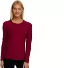 Felina Women's Long Sleeve Top Tee Red Mauve Wine- Size Large
