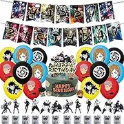 Anime Jujutsu Kaisen Party Supplies Birthday Decorations Include Banners, Cake Topper, Cupcake Toppers, Balloons