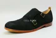 Steve Madden Mens SHOES Brentt SUEDE Monk Strap Loafers BLACK Size 10