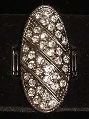 Paparazzi White Stones Black Gunmetal Ring