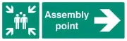 Sign Assembly Point Right Personal Protection & Site Safety Signs - 12143H