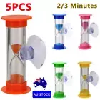 5X 2/3 Kids Minute Shower Timer Tooth Brushing Suction Cup Hourglass Sand Clock