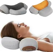 Everjia Well Heated Neck Pillow with Massage Neck Massager Pillow with Heat Neck & Cervical Pillows for Shoulder Relaxtion Grey (Light Gray)