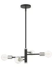 Livex Lighting Bannister Black 4 Light Chandelier