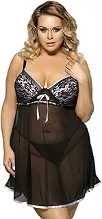 [WANFJ] Sexy Lingerie Set Women's Erotic Bras Transparent Lace Tulle Sexy Slip Nightdress Pajamas Temptation