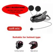 1/2Pcs Bluetooth Motorcycle Helmet Intercom Headset 1000M for 2 Rider Intercomun