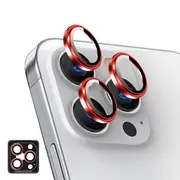 ZUSLAB Apple iPhone 16 Pro Camera Lens Protector, 9H Tempered Glass Camera Cover Screen Protector Metal Individual Ring (2024) - Red
