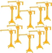 CORHAD 10PCS Construction Crane Set Realistic Manual Truck Crane Model for Engineering Play Enhances Creativity and Coordination Indoor Outdoor Fun Portable Educational