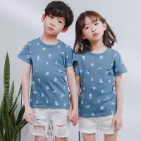在飛比找蝦皮商城優惠-韓版童裝兒童短袖棉T恤卡通男童上衣女童打底衫7
