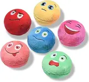 Squeaky Dog Toys, 6 Pack Soft Stuffed Plush Balls with Squeakers, Interactive Fetch Play for Puppy Small Medium Pets