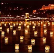 20 PCS Biodegradable 5.9-Inch Floating Water Candle Chinese Paper Lanterns for Wishing Praying Blessing Wedding Festival Event Party Patio Memorial Pool Side Decoration (20 Pack)