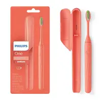 在飛比找PChome24h購物優惠-【Philips 飛利浦】電池式電動牙刷 珊瑚橘 超輕便旅行