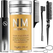 Slick Back Hair Brush Wax Stick Set for Flyaways Stocking Stuffers for Kids Women Christmas/Birthday Gifts Hair Accessories for Women Girl Teen Girls Trendy Stuff, Hair Styling Tools Baby Hairs Gel