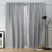 Mellow Slub Dove Grey Solid Light Filtering Pocket Curtain 54"x108" Dove Grey