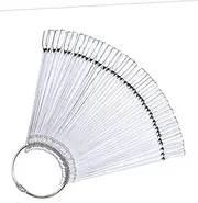 FOYTOKI 50 PCS Transparent Nail Art Practice Templates Display Boards for Nail Polish Color for Professional Use Home Practice Includes Sector Fan Plates