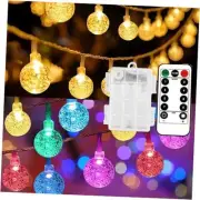 20ft Globe String Lights Battery Operated Outdoor, 40 LEDs Christmas 20 FT