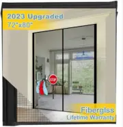 Magnetic Screen Door for 72″x80″ French Door, Fiberglass Double Patio Door Mesh