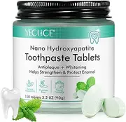 Toothpaste Tablets 150 Counts, Sensitive Bites With Nano Hydroxyapatite, Travel Mouthwash Tablets Help Strengthen & Protect Enamel, Chewable Tablet (Peppermint)