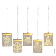 Usb Romantic 3D Hanging Christmas Led Curtain String Light Dc5V 8 Modes Remote Control For Home Decoration