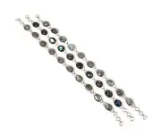 Wholesale 3PC 925 Solid Sterling Silver Labradorite Bracelet Lot C882
