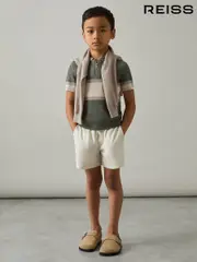 Reiss Sage Green Grove 3-9 yrs Textured Colour-Block Polo Shirt (AP0378) | $70