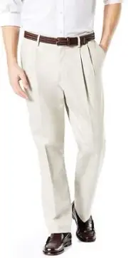 DOCKERS 283141 Men's Classic Fit Signature Khaki Lux Stretch Pants, Size 36W