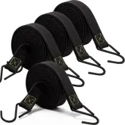 Bungee Cords Heavy Duty Outdoor, Flat Bungee Cords with Hooks 80 Inch, Black ...